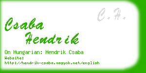 csaba hendrik business card